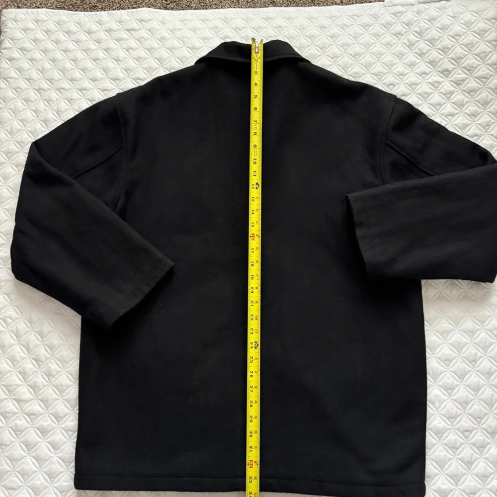 Carbon Men's Black Wool Blend Button Down Car Coat Size XL - Picture 14 of 14